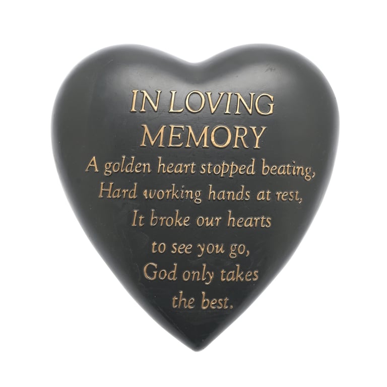 Personalized Graveside Heart Plaque - In Loving Memory Memorial Marker