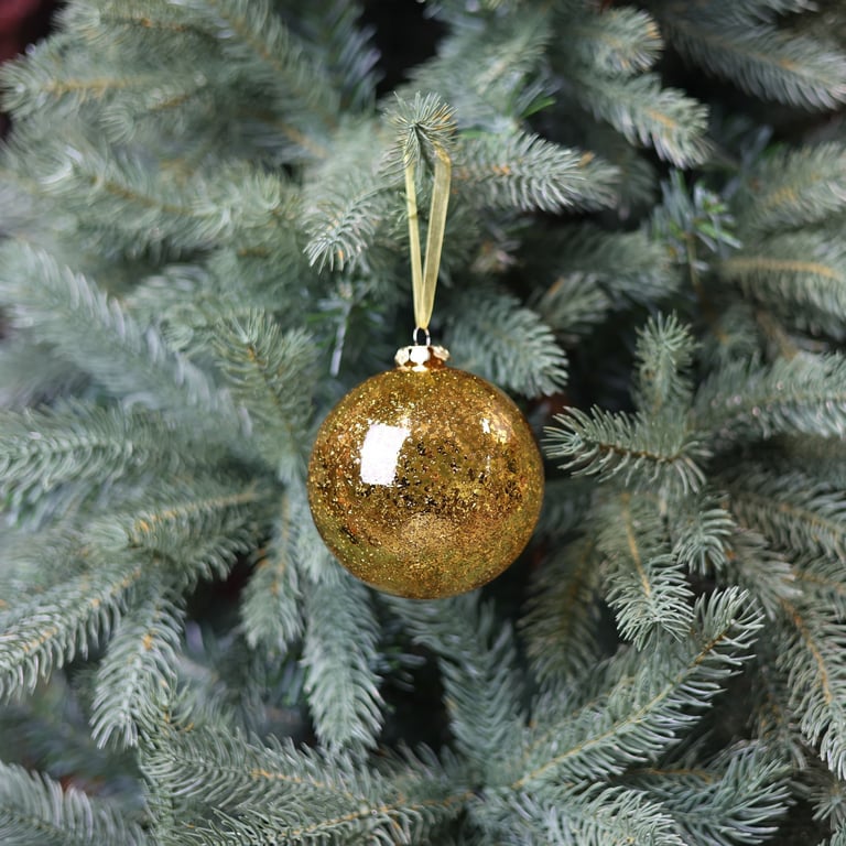 10cm Gold Glass Soleo Home Decor Bauble - Elegant Glass Ornament for Home Garden Decoration