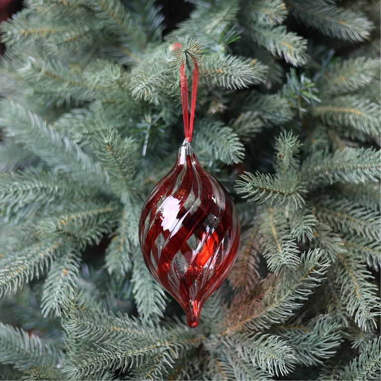 Red Glass Amaroso Finial - 19cm Garden Ornament & Home Decor Accent
