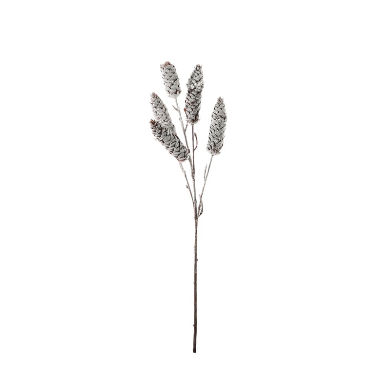 Brown White Frosted Pine Cone Cluster - Winter Garden Ornament & Christmas Decoration