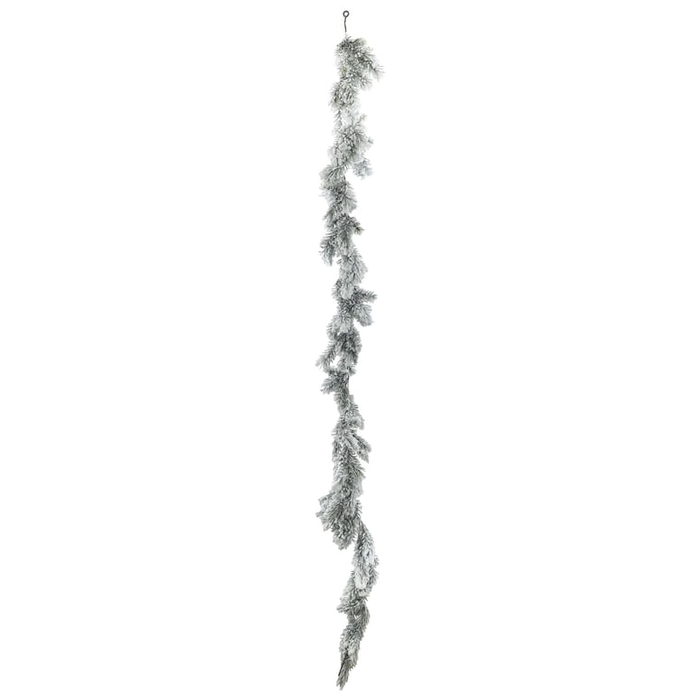 White and Green Fresh Snow Pine 180cm Christmas Garland for Home Decor