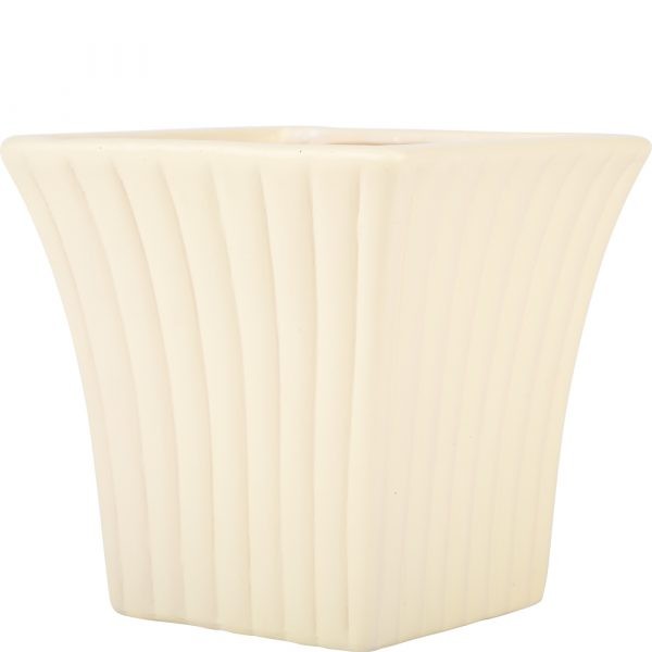 Cream Curved Fanfare Indoor Plant Pot - Unique Home Decor Garden Accessory