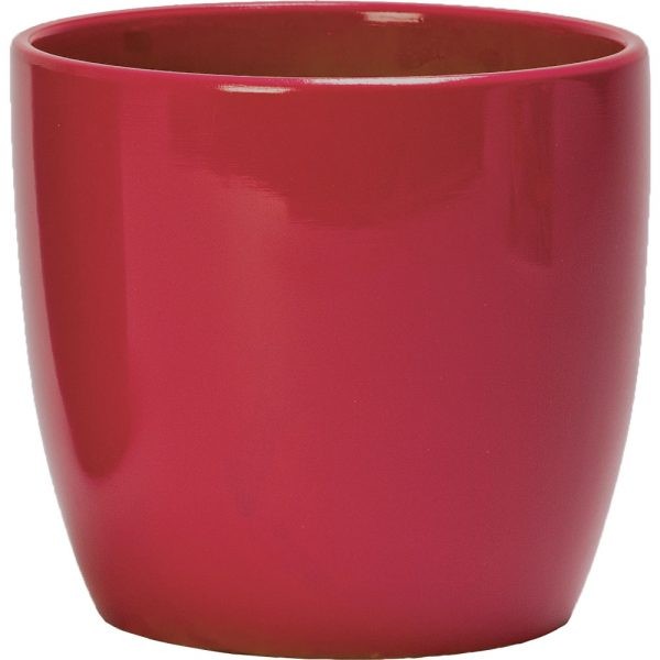 Cherry Red Ceramic Oxford Plant Pots - Pack of 4 Home & Garden Decorative Flowering Pot Containers