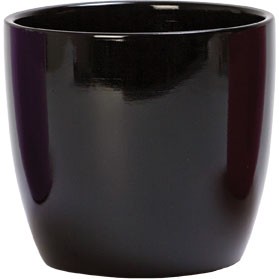 Raven Black Ceramic Oxford Plant Pots (Pack of 4) - Durable and Elegant Home & Garden Decor