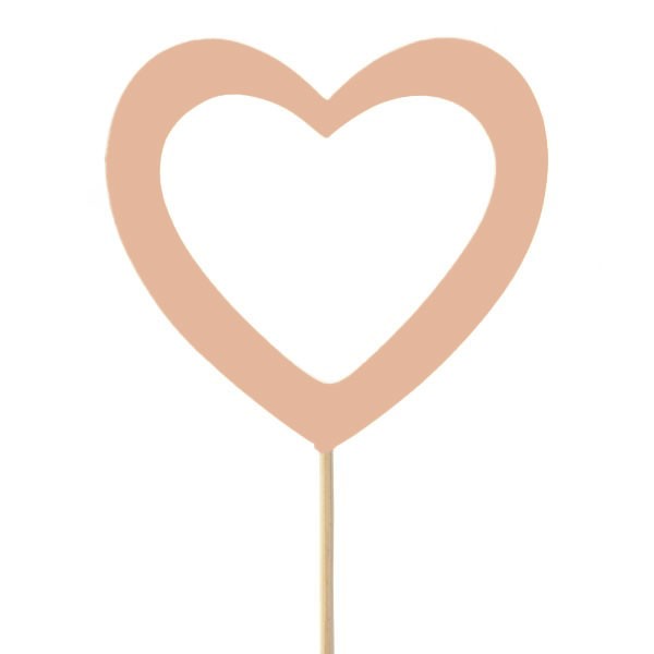 Pink Wooden Heart Pick - Timeless Romantic Home Decoration and Wedding Favor