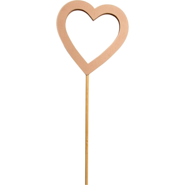 Pink Wooden Heart Pick - Timeless Romantic Home Decoration and Wedding Favor