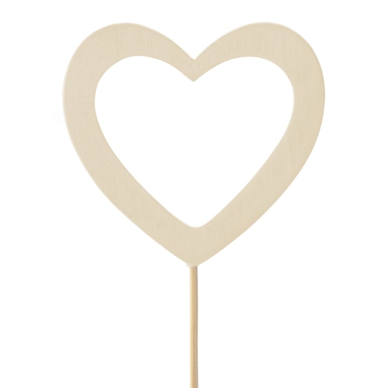 White Wooden Heart Pick - Timeless Wedding Favor & Home Decor Accent