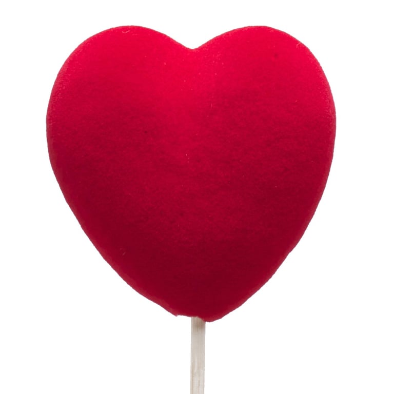Red Velvet Heart Pick - DIY Home Decor Decoration Kit for Wedding Party Favor or Valentines Day Gift Idea