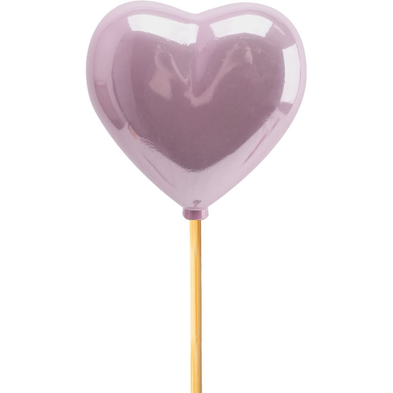 Pink Pearly Heart Pick - Elegant Pearl Effect Home Decor Accessory