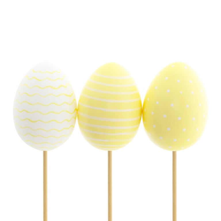 Yellow Easter Egg Picks - Pack of 10, Decorate Your Home & Garden this Spring Season