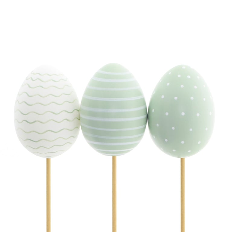 Green Easter Egg Picks - Eco-Friendly Holiday Decorations (Pack of 10)