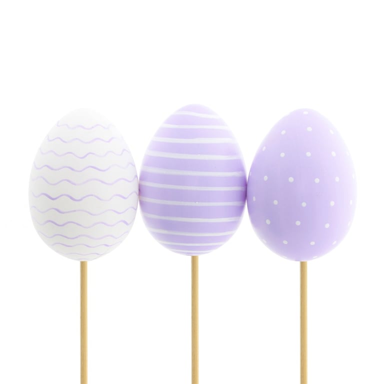 Lilac Easter Egg Picks - Pack of 10 Home Decor Accessories for Spring Time Decor