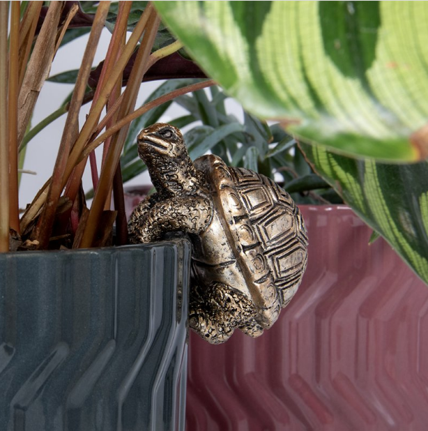 Plant Pot Pals Tortoise - Reptile Habitat Decor for Home and Garden Terrarium Decoration