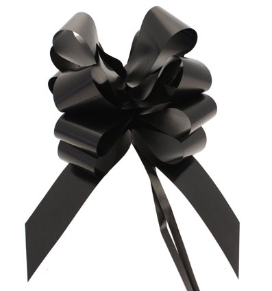 Black 50mm Pull Bow - Decorative Window Treatment and Home Accents Element