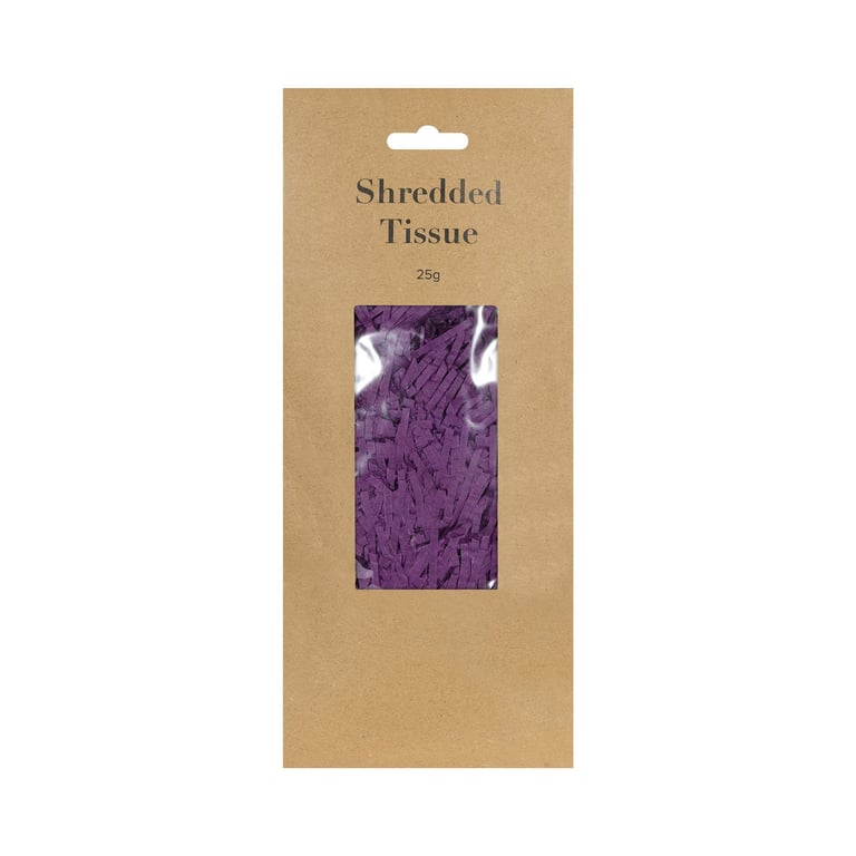 Violet Shredded Tissue - Soft and Gentle, 25 Grams, Home and Bathroom Use