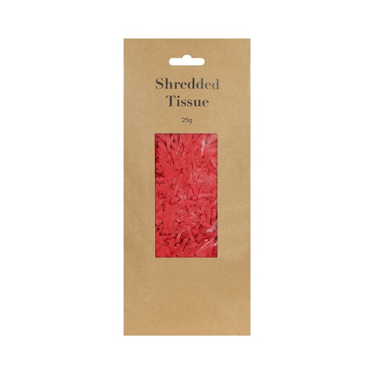 Red Shredded Tissue - 25 Grams - Bathroom Cleaning Supplies for Home Use