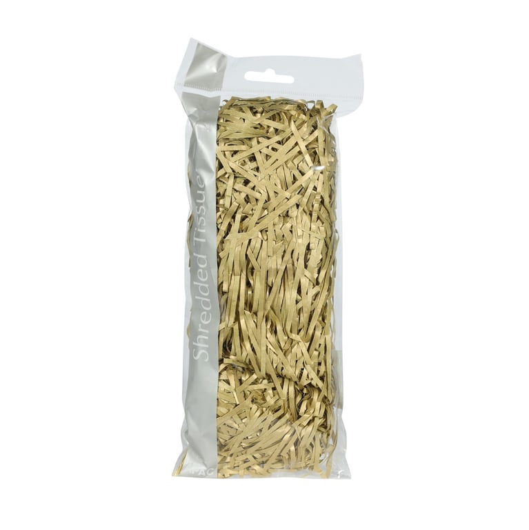 Metallic Gold Shredded Tissue Paper - Decorative 25g Party Supplies