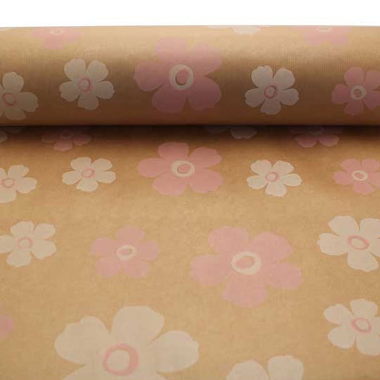 Pink & White Fleur Kraft Paper - Decorative Wedding Invitation and Party Decoration Paper