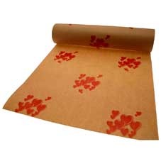 Natural Kraft Paper Red Hearts - Eco Friendly Home Decor Gift Wrapping Paper