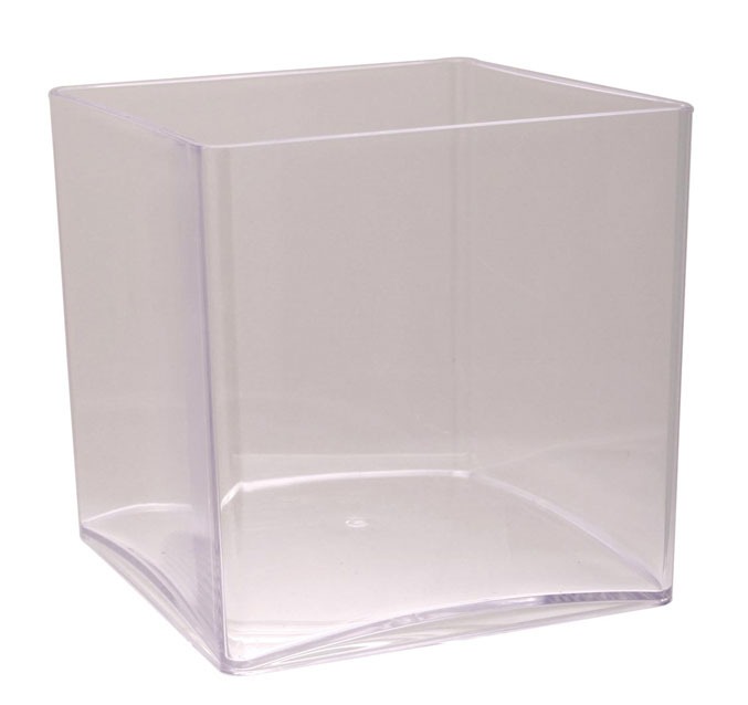 Clear Acrylic Cube Vase 10cm - Modern Home Decor Accent
