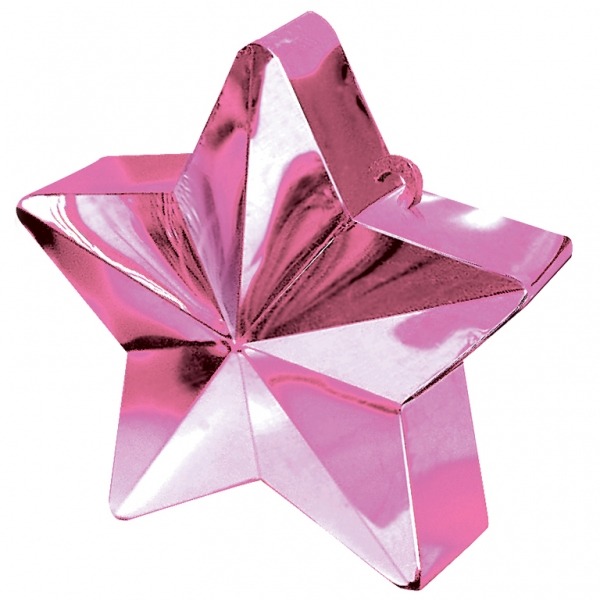 Pink Star Balloon Weight - Decorative Event Accessory with Elegant Pink Finish