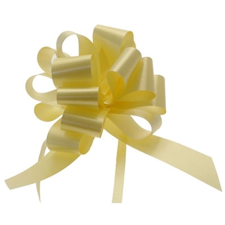 Light Yellow 31mm Pull Bow Hair Accessory - Fashionable Home Decor and Beauty Hair Tie