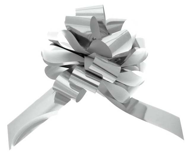Silver Metallic Pull Bow 50mm - Elegant Bathroom and Kitchen Decor Accessory