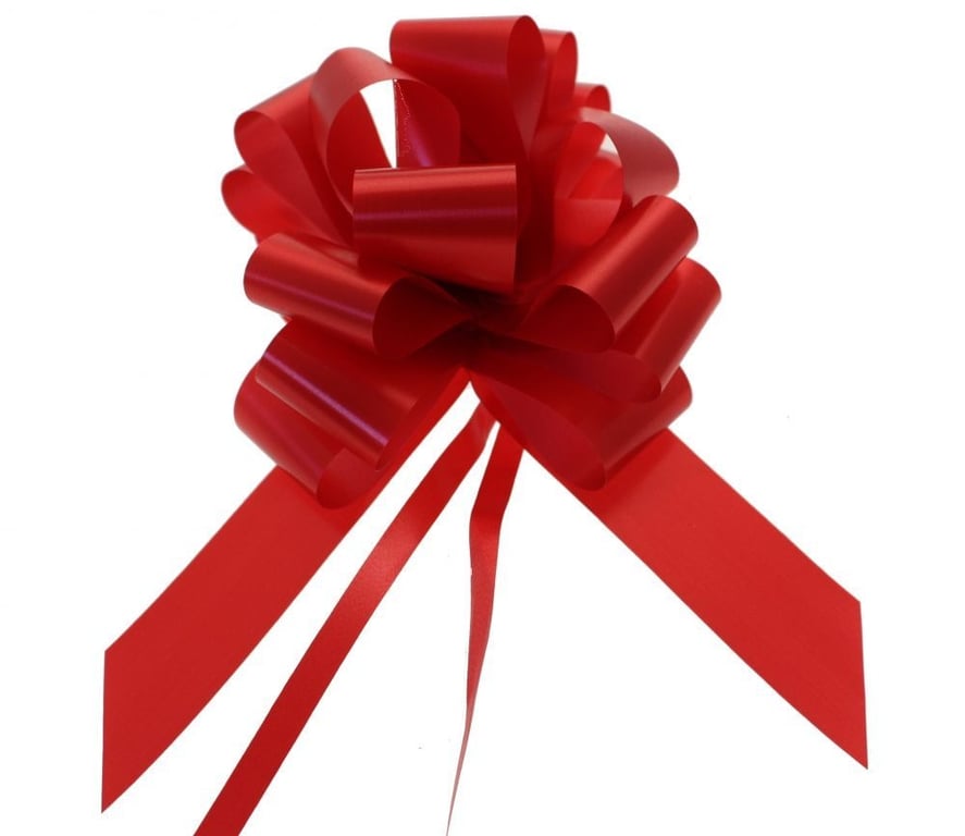 50mm Red Metallic Pull Bow - Fashionable Home Decor Accent & Bathroom Accessory