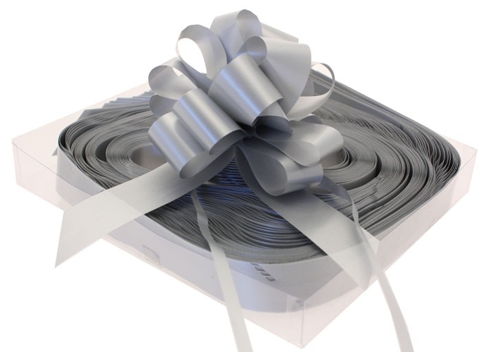 Silver Pull Bow 31mm - Elegant Home Decor and Wedding Decoration Craft Supply