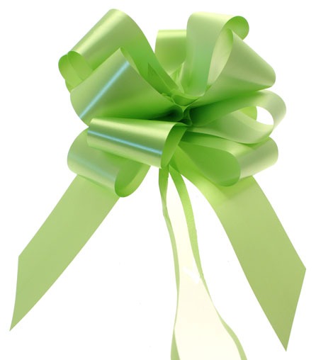 Lime Green 50mm Pull Bow Decoration - Craft Supplies and Party Decorations
