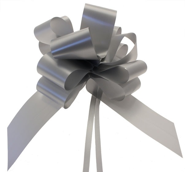 Silver 50mm Pull Bow - Elegant Home Decor Accessory and Wedding Decoration Ornament
