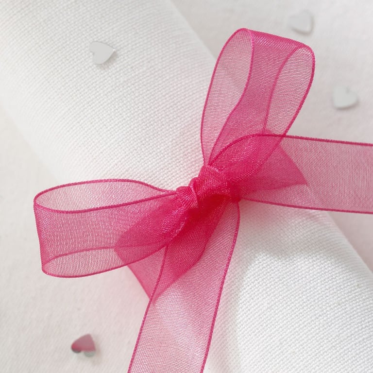 Hot Pink Organza Ribbon - Elegant Home Decor and Fashion Decoration Ribbon
