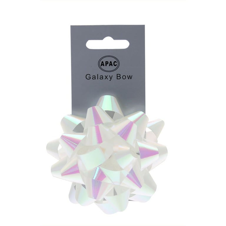 Iridescent White 75mm Sticky Bow - Perfect Wedding & Party Decoration Accessory