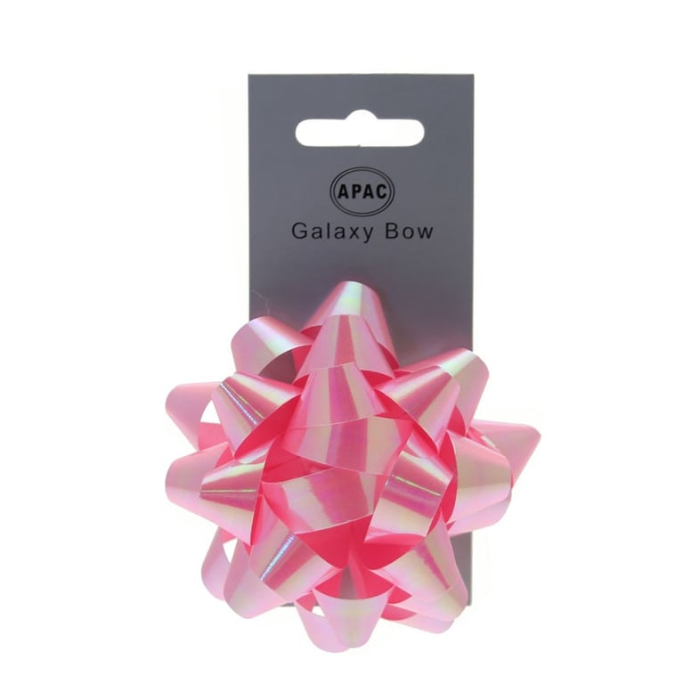 Iridescent Pink 75mm Sticky Bow - Adorn Your Home or Party Decorations with a Sparkling Touch