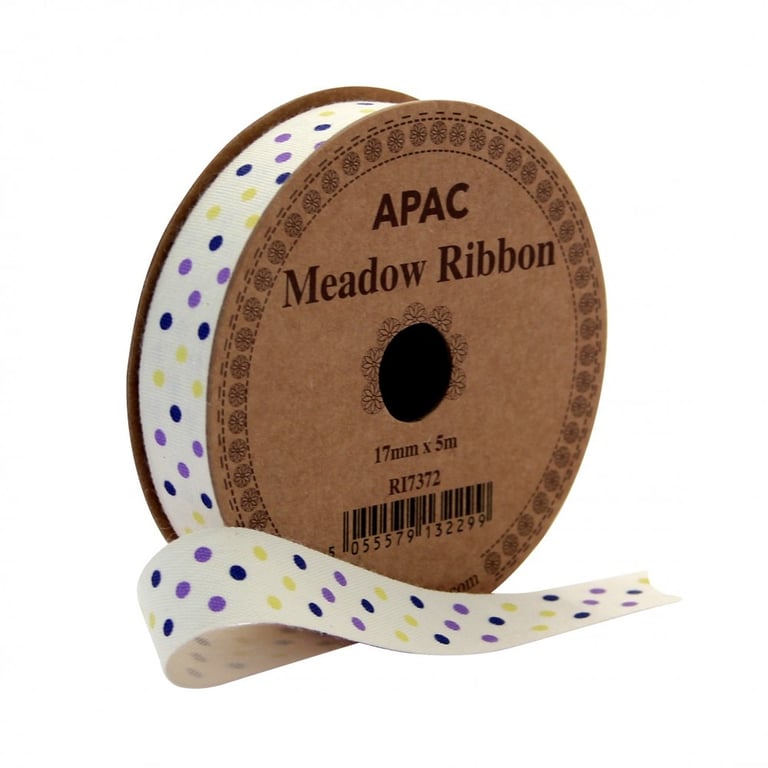 Lilac Navy & Yellow Ribbon - Decorative Home Accents, Craft Ribbon, Home Decorating Ideas