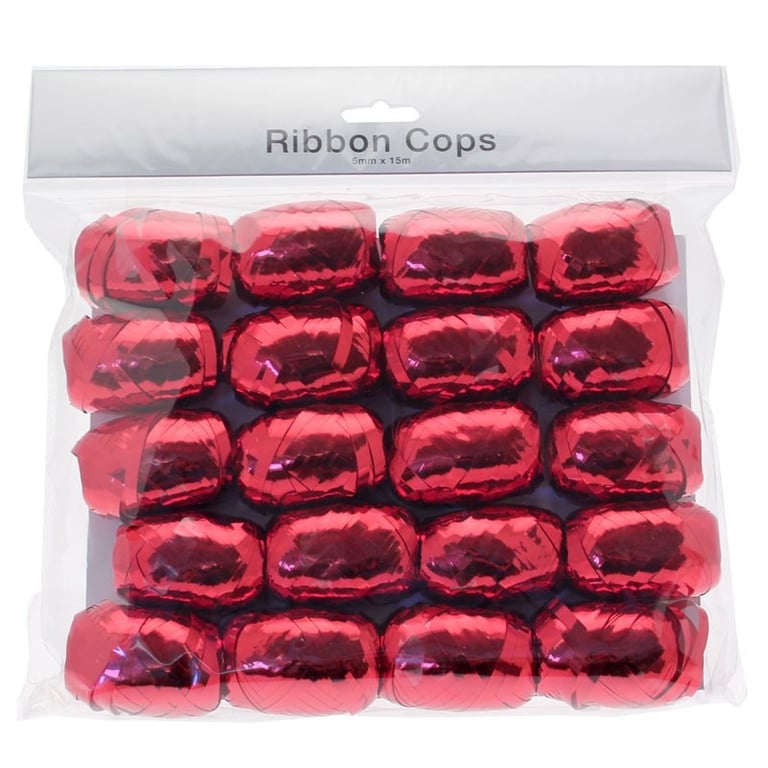 Metallic Red Ribbon Cops Bulk Pack - Ideal for Home Decor and Event Decorations