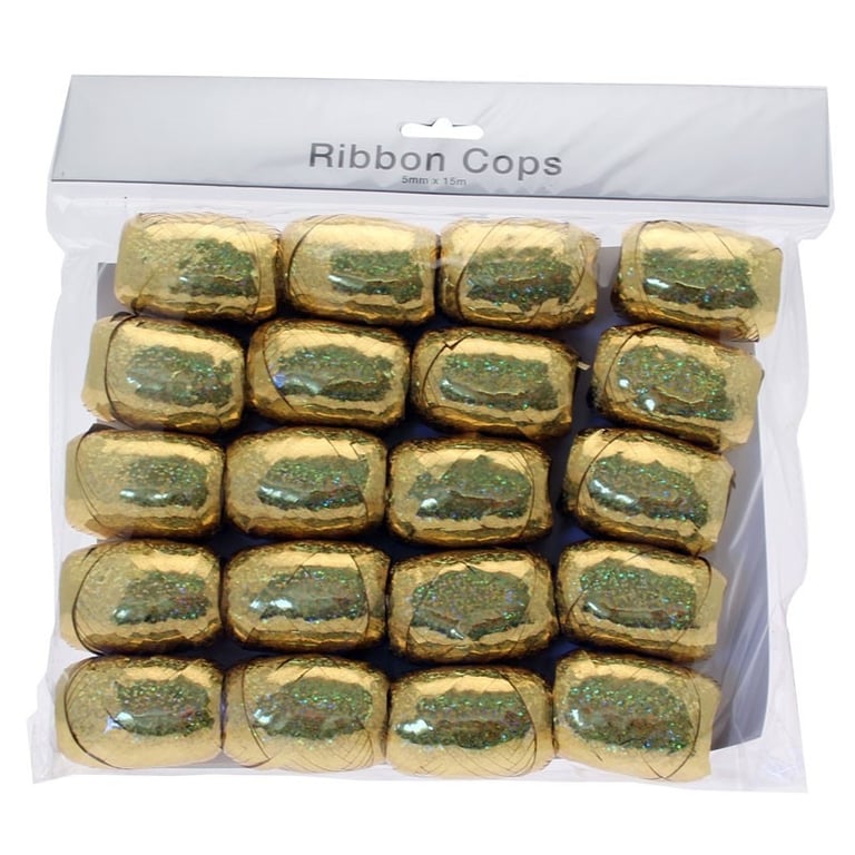 Holographic Gold Ribbon Cops Bulk Pack - Elegant Home Decor and Party Supplies for Weddings and Events