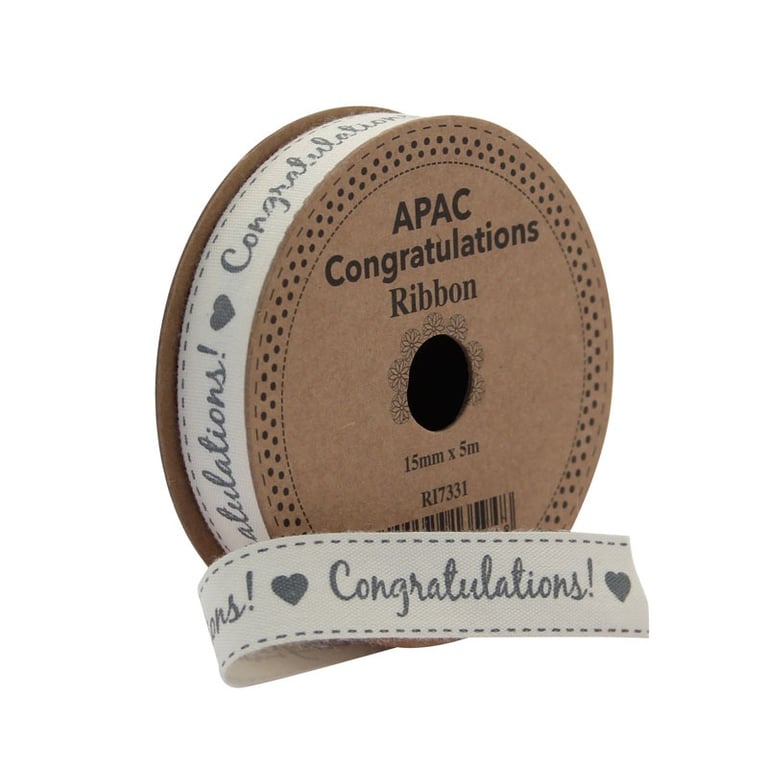 Congratulations Ribbon 15mm - Perfect Party and Celebration Decoration Ribbon