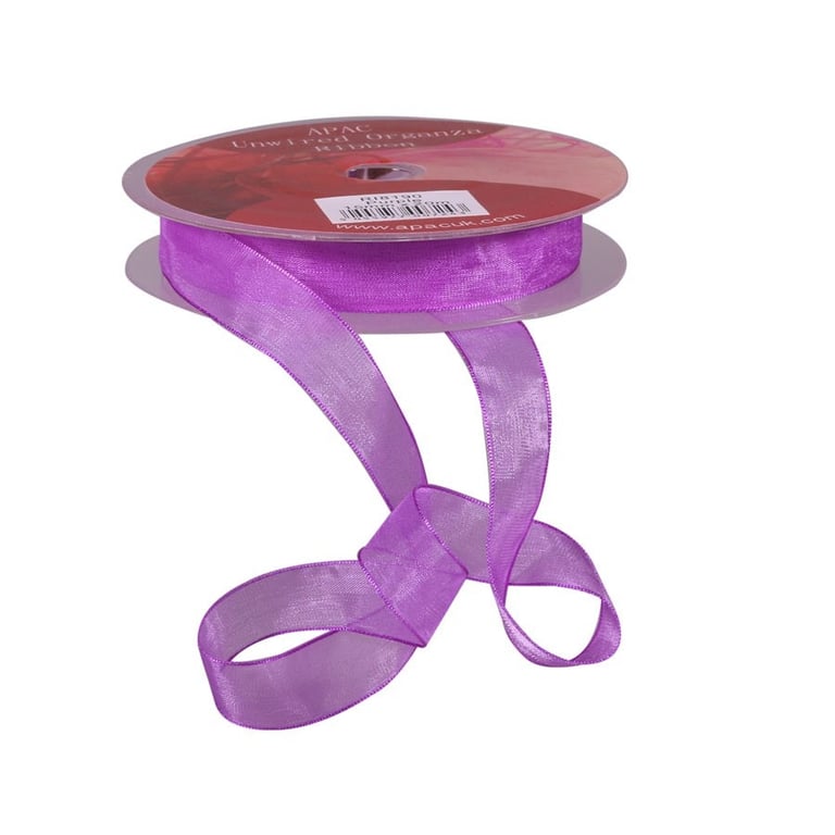 Purple Woven Edge Organza Ribbon - 15mm Decorative Trimming for Home Decor and Fashion Accessory