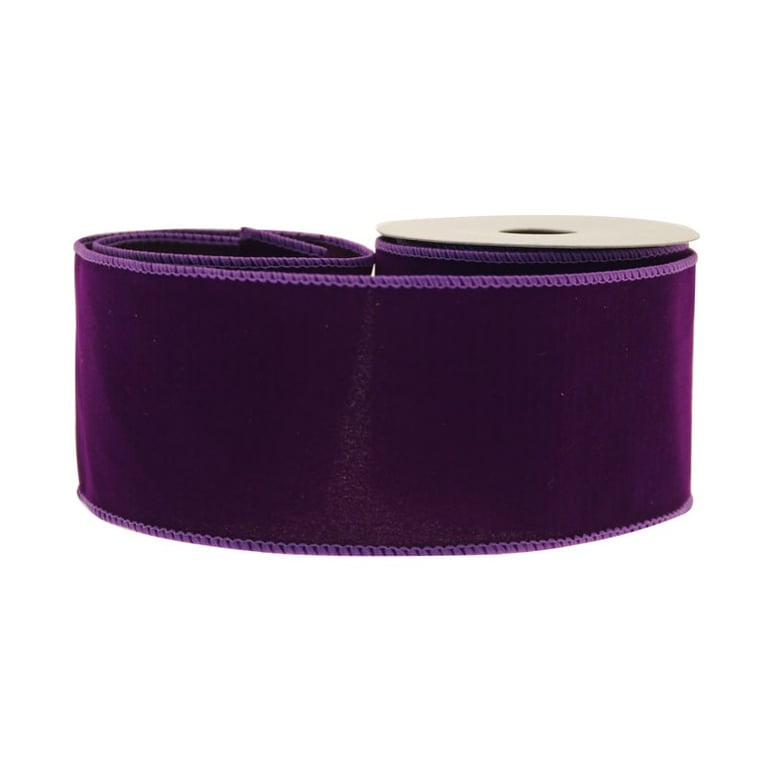 Purple Velvet Ribbon 63mm - Luxury Home Decor and Fashion Accessory