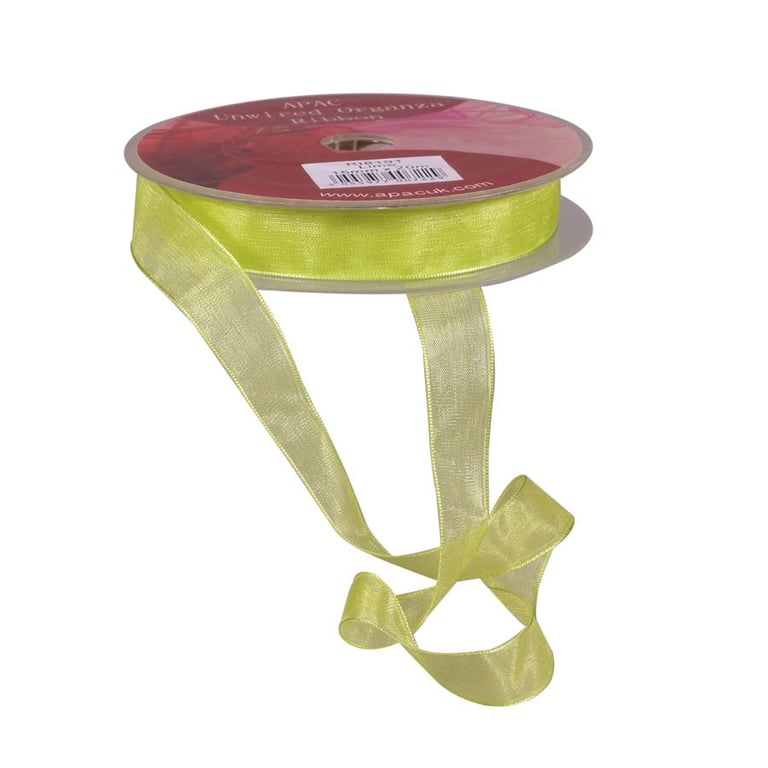 Lime Woven Edge Organza Fabric - Ideal for Home Decor, Party Tents & Bridal Accessories