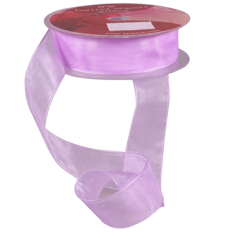Lilac Woven Edge Organza 25mm - Decorative Trim for Home and Garden