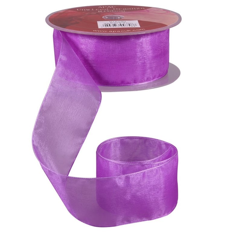 Purple Woven Edge Organza Fabric - Ideal for Home Decor, Party Supplies & Bridal Accessories