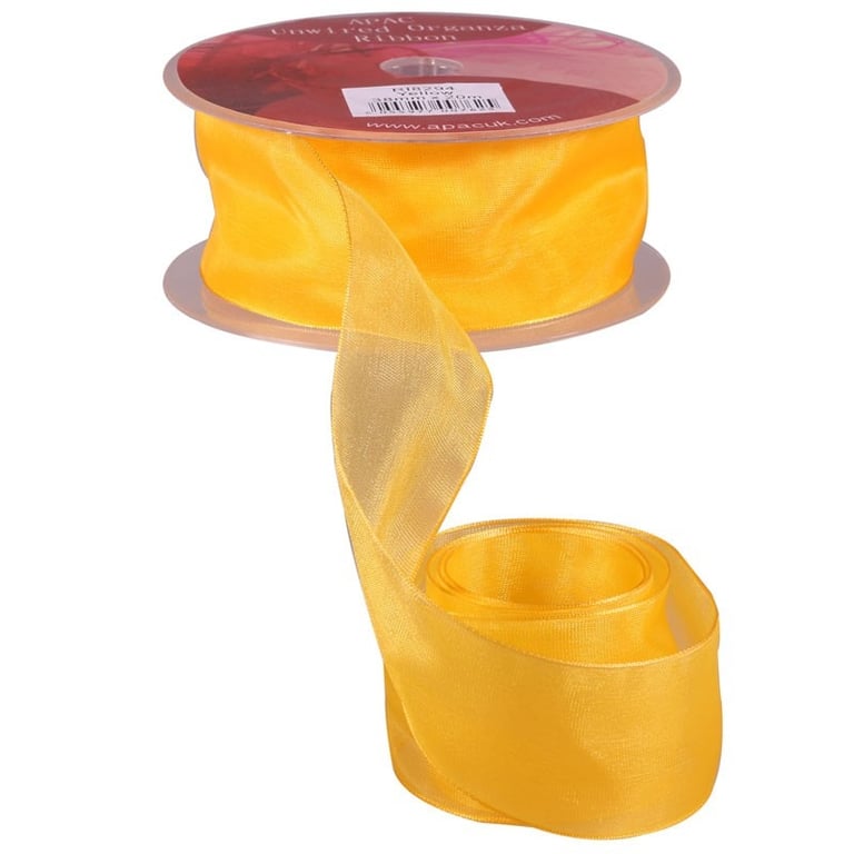 Yellow Woven Edge Organza Trim - 38mm Wide Home Decor and Wedding Veil Accents