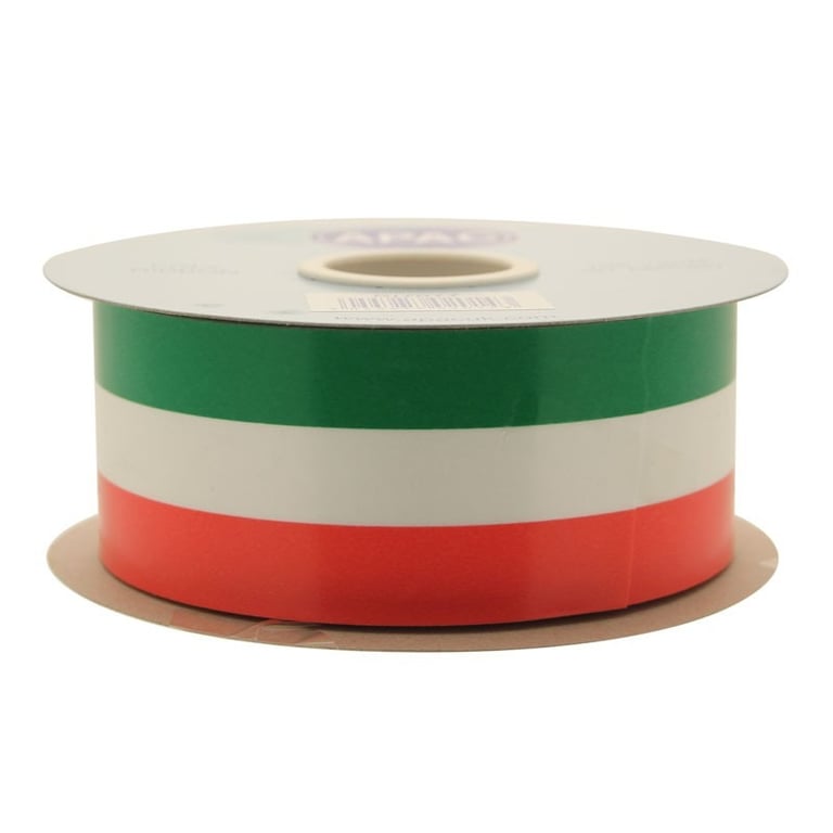 50mm Tri-Colour Ribbon - Orange, Green and White Home Decor Craft Ribbon