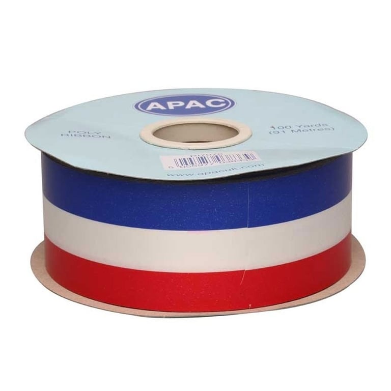 Tri-Colour Ribbon 50mm - Red, White & Blue Home Decor and Party Craft Decoration Ribbon