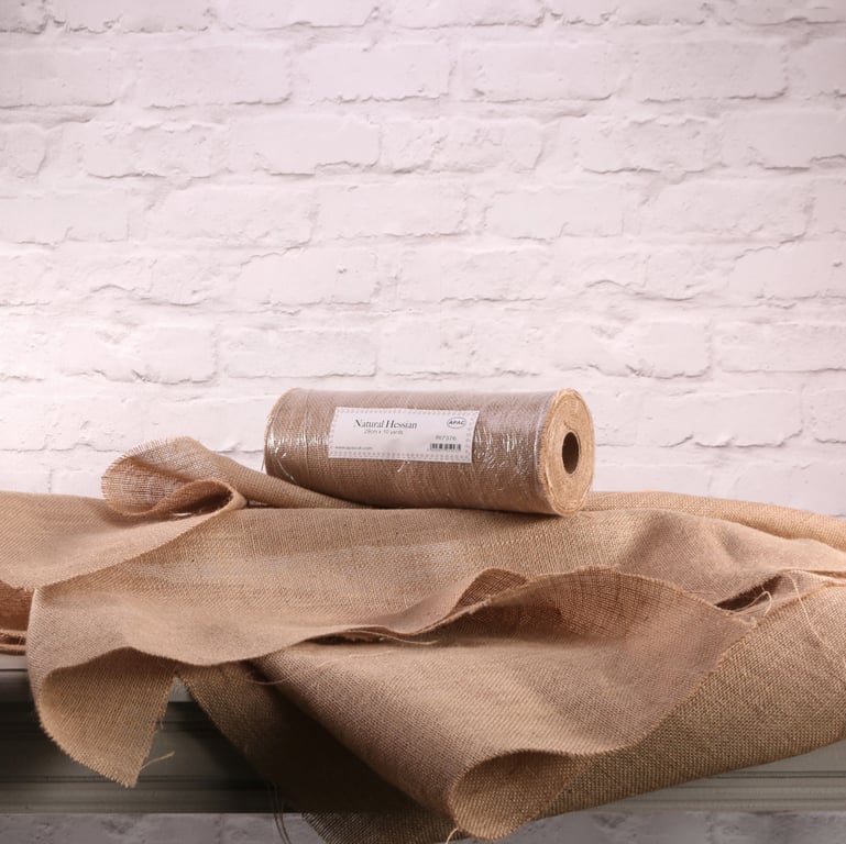 Natural Hessian Fabric - 29cm x 10yds Natural Home Decor Fabric and Garden Tarpaulin Material for Sewing and Outdoor Use
