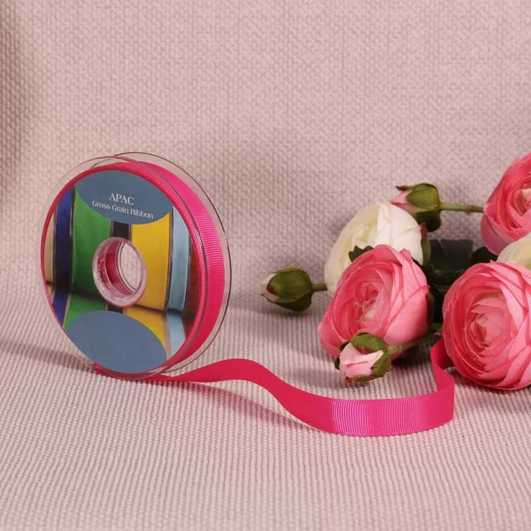 Cerise Grosgrain Ribbon - 15mm Wide x 20m Long Decorative Craft Ribbon for Sewing and Crafting