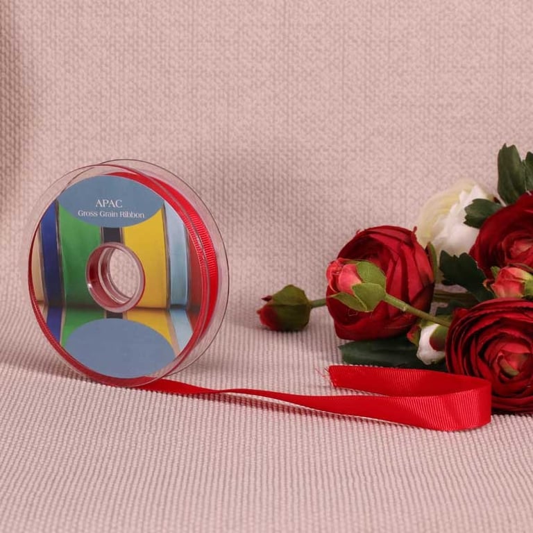 Bright Red 15mm Grosgrain Ribbon - Perfect Home Decor and Craft Accent