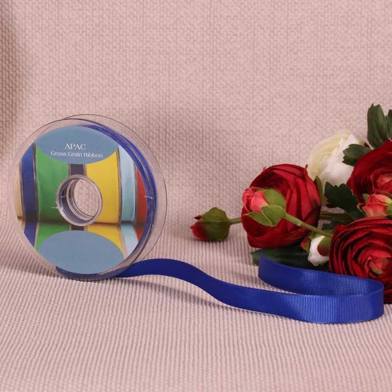 Royal Blue Grosgrain Ribbon - 15mm Wide x 20m Long, Perfect for Home Decor and Craft Projects